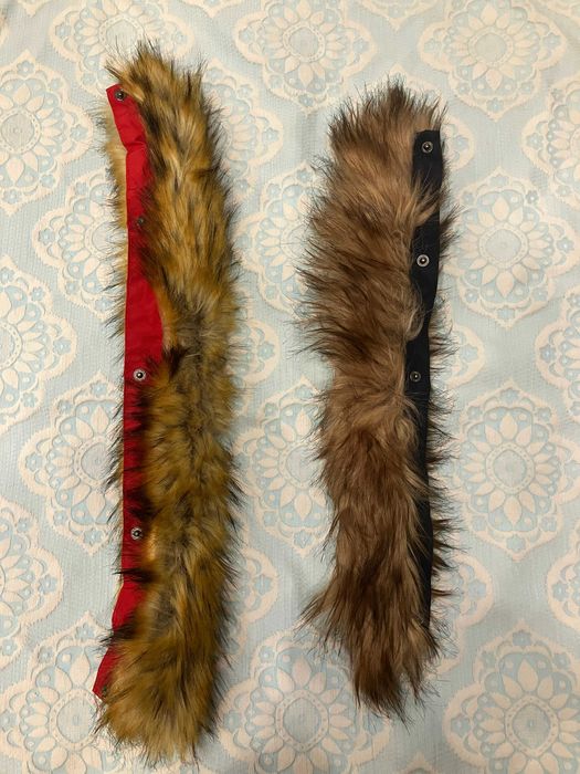 Мех опушка на капюшок зимней куртки на кнопках