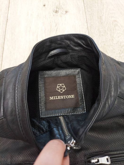 мужская демисезонная кожаная куртка milestone