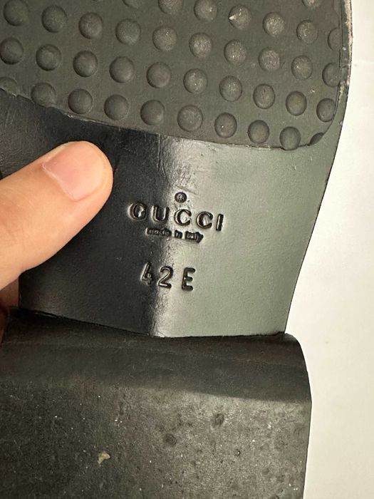 Шлепки Gucci GG Monogram Black Canvas Leather Sandals Sliders Flip Flops