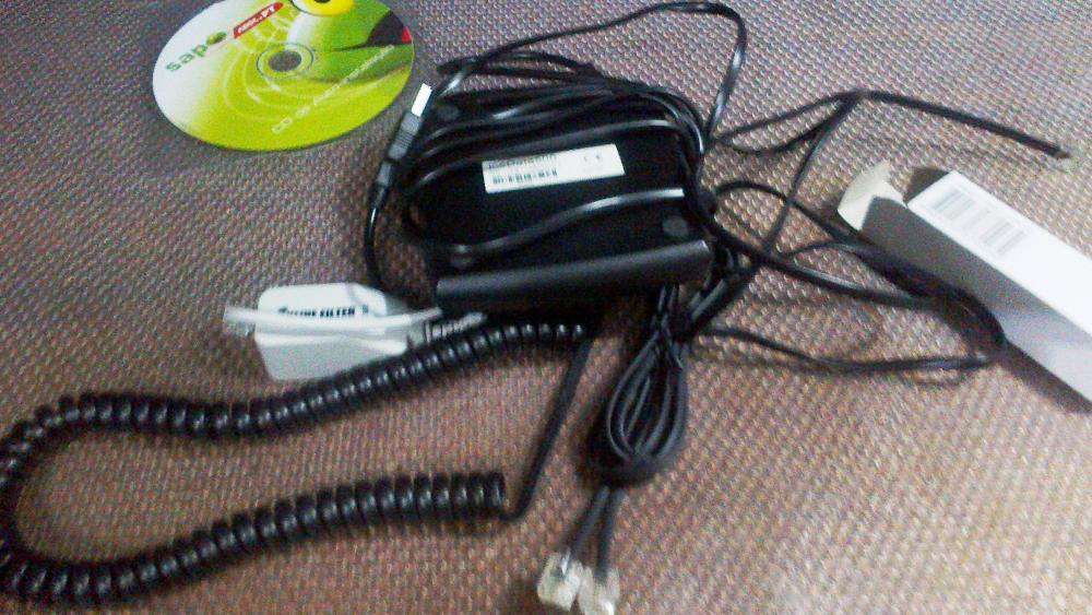 modem adsl icedata 500 + filtro + cd + cabos NOVO64585244439041121