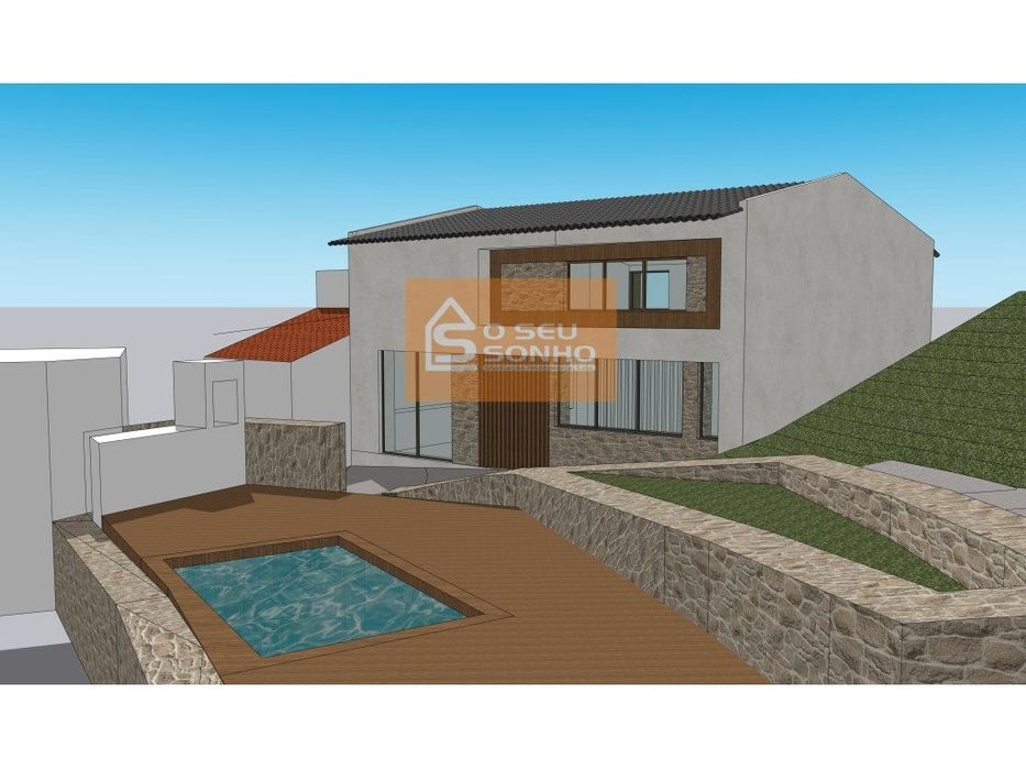 Moradia T2 com Projeto Aprovado com Piscina na Serra