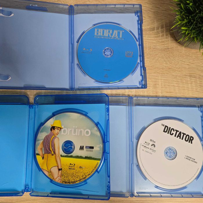 Bluray kolekcja: Borat, Bruno, Dyktator, stan BDB [lektor PL + napisy]