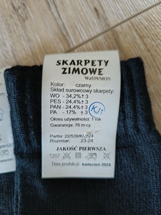 Skarpety zimowe wojskowe 3 pary