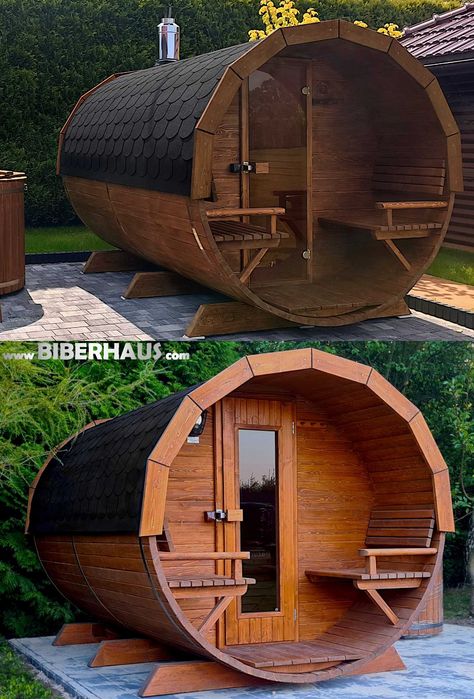 SAUNA Ogrodowa 300 cm + PRZEDSIONEK + GRATIS Beczka 500L + Akcesoria