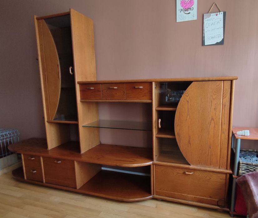 Kredens regał witryna meblościanka dębowy