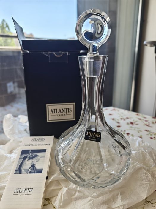 Garrafa / Decanter em Cristal Atlantis (NOVO, com Caixa e Certificado)