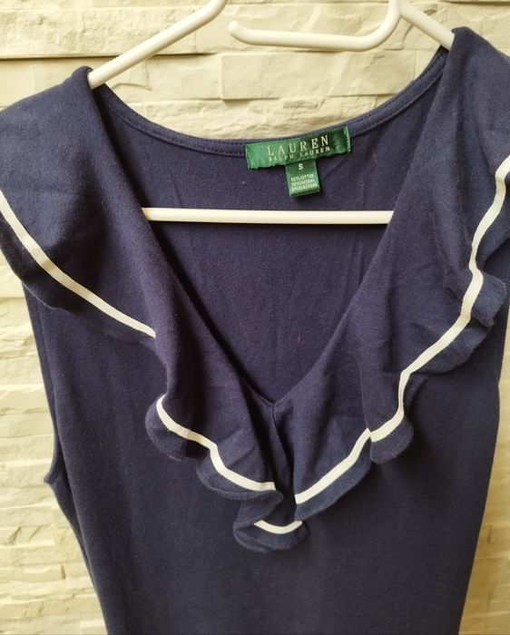 ?Sukienka marynarska Ralph Lauren 36/38 S/M bawełna,modal,granat maxi