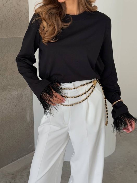 Лонгслів з пірʼям