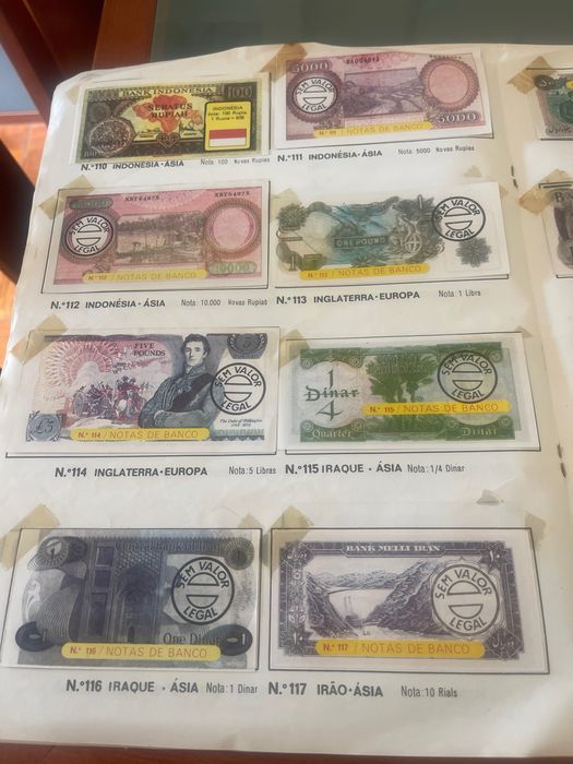 Caderneta de Cromos Rara "Notas de Banco de Todo o Mundo" (Disvenda) – 100% COMPLETA