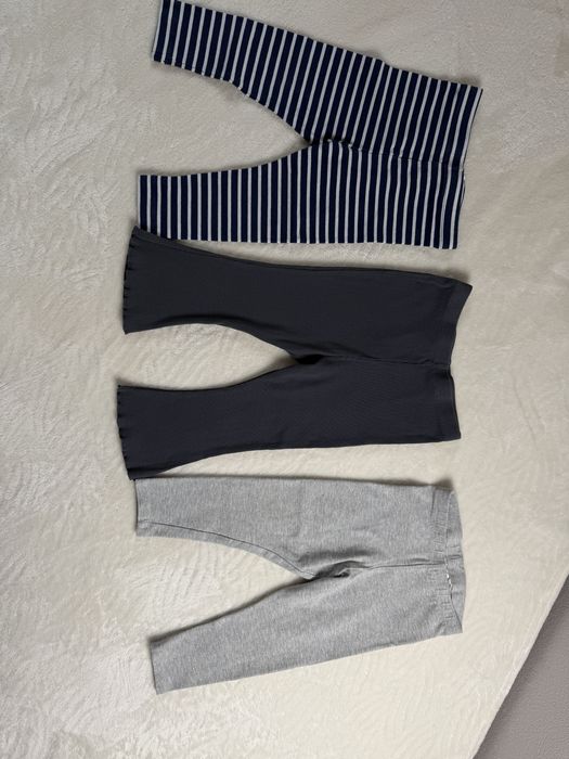Zestaw 3x legginsy prążki paski dzwony M&S H&M dziewczynka 90 92 86