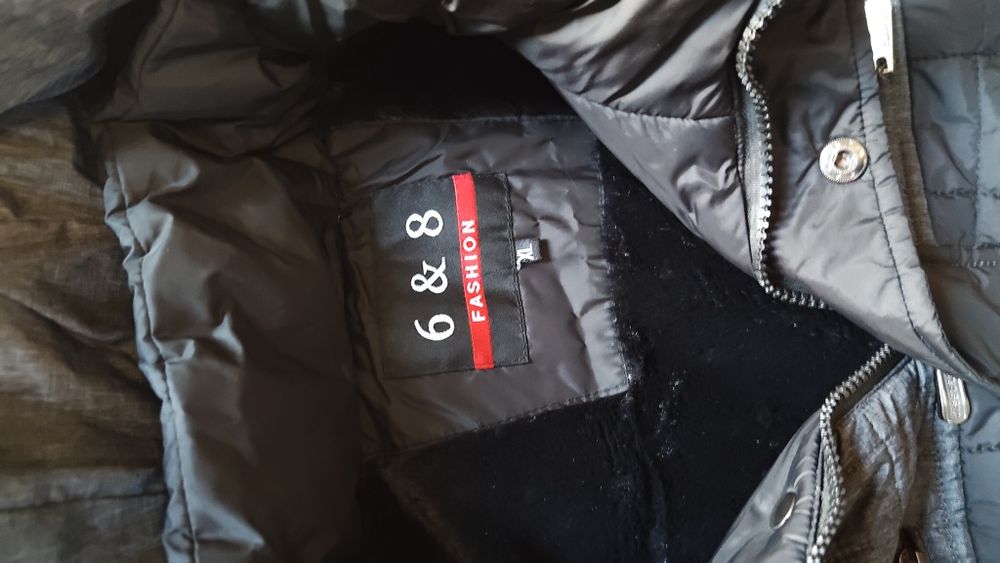 Kurtka zimowa czarno-szara XL