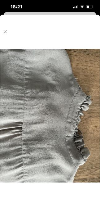 Шовкова блуза intimissimi з рюшами сіра шифон(шовк),l