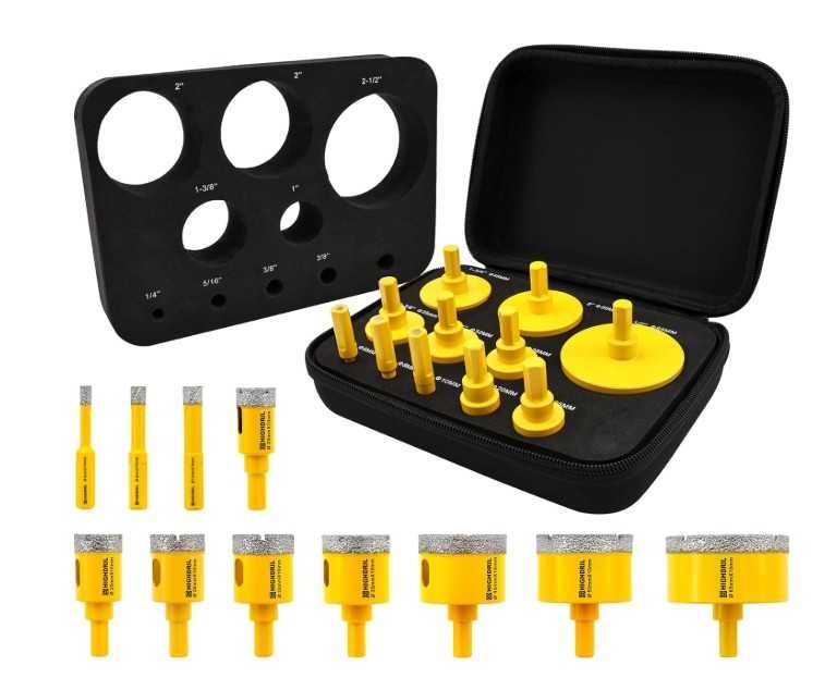 Otwornice diamentowe do gresu 11 elementów 6-65mm HIGHDRIL