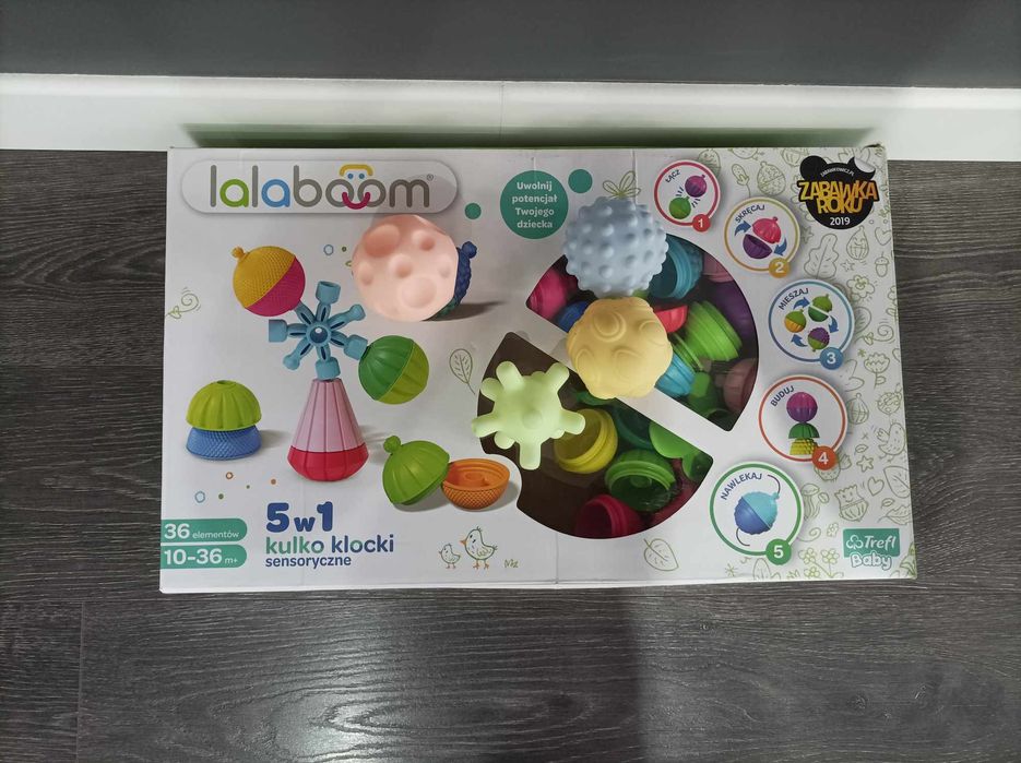 Kulkoklocki Lalaboom 36 elementów plus 4 piłeczki sensoryczne