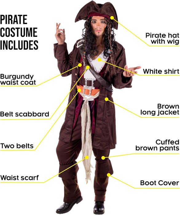 Piracki strój karnawałowy dla mężczyzn Rozmiar M