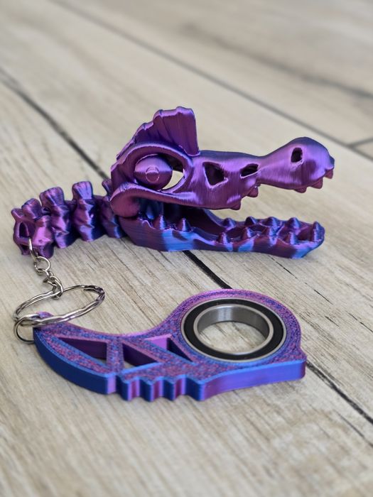 Keyspinner + Spinozaur 2w1 3D - KeyRambit KeyFlipper Druk3d Fidget