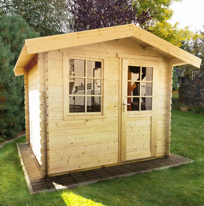 OD RĘKI Domek świerk drewniany 28 narzędziowy 2,6x2,6 podłoga 2,5x2,5