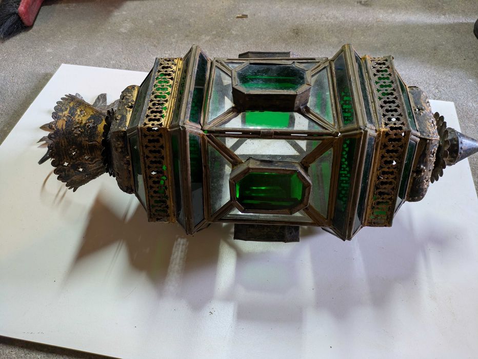 Candeeiro vidro verde