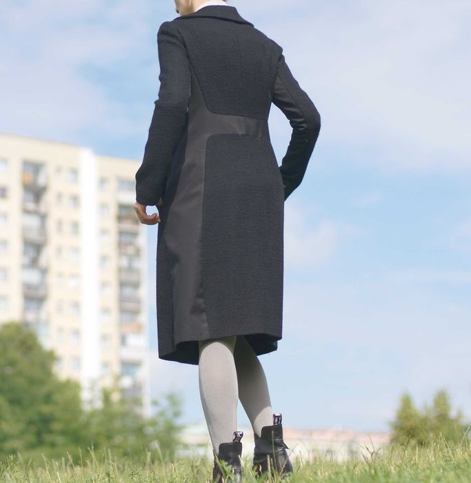 płaszcz wełniany Giambattista Valli xs czarny midi