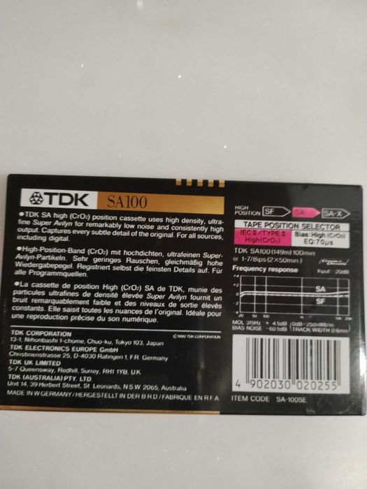 TDK SA 100 Cassete Nova selada 1991