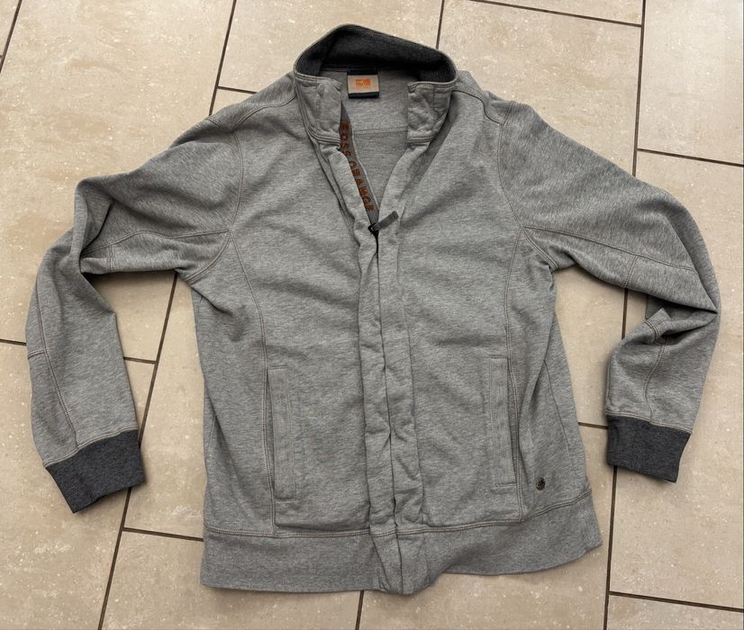 Hugo Boss szara zip fleece rozpinana markowa bluza męska M extra stan