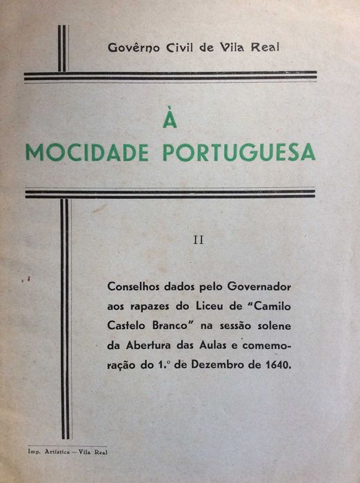 Governo de Vila Real. À Mocidade portuguesa...Sem data (193? )
