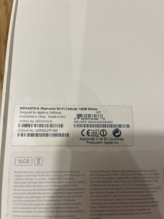 iPad mini wi-fi cellular 16 GB