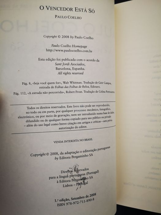 Paulo Coelho "O Vencedor Está só"