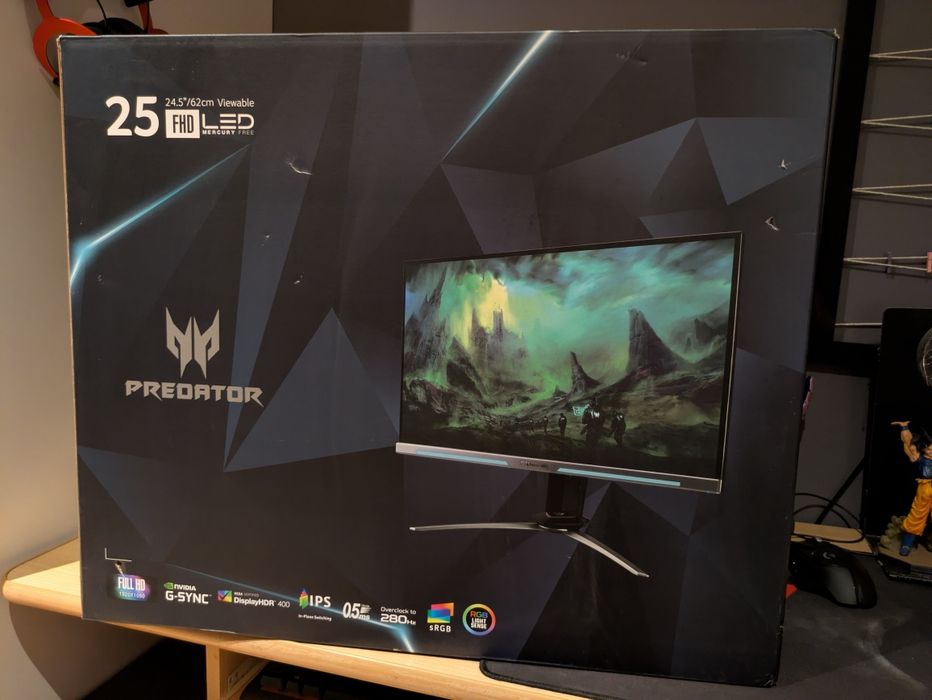 Monitor Acer predator xb253q gwbmiiprzx, pełny komplet, stan bdb