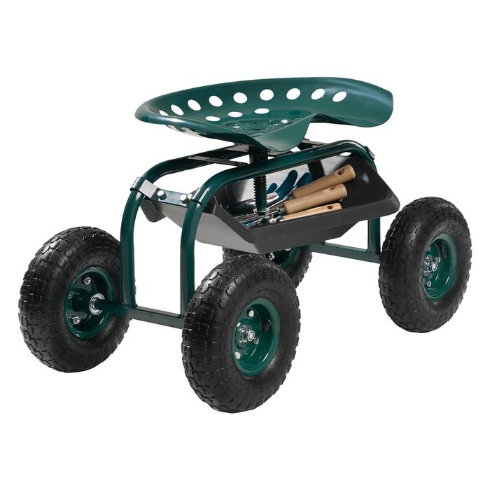 VEVOR krzesło ogrodowe na kółkach mobilne regulowane 300KG czerwone