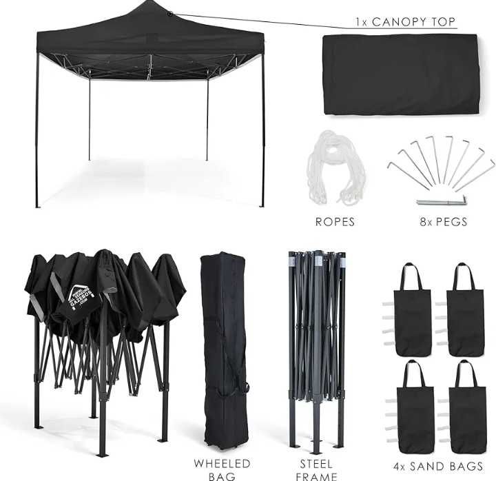 Tendas dobráveis. Montagem rápida. Com ou sem laterais. Ver descrição