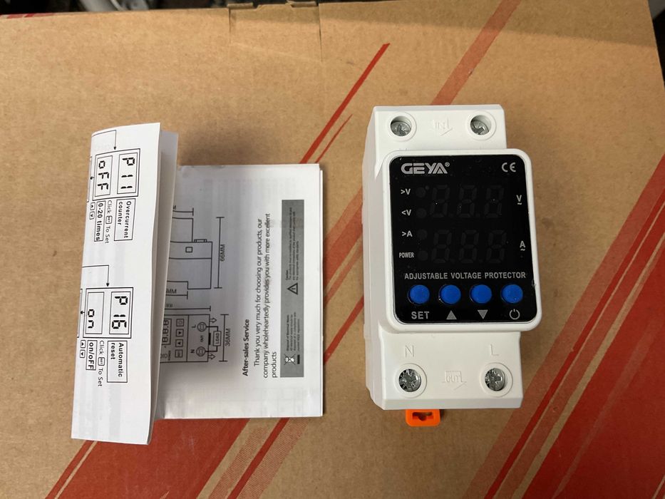 Електронне реле напруги та струму GEYA GPS6-VA5 2P 63A