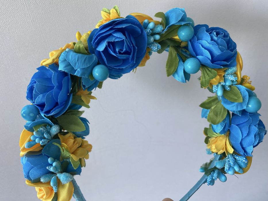 Віночок дитячий  блакитно-жовті квіти