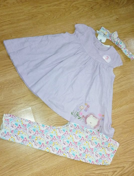 Next 3cz.komplet sukienka opaska legginsy 1,5-2l 92cm Nowy