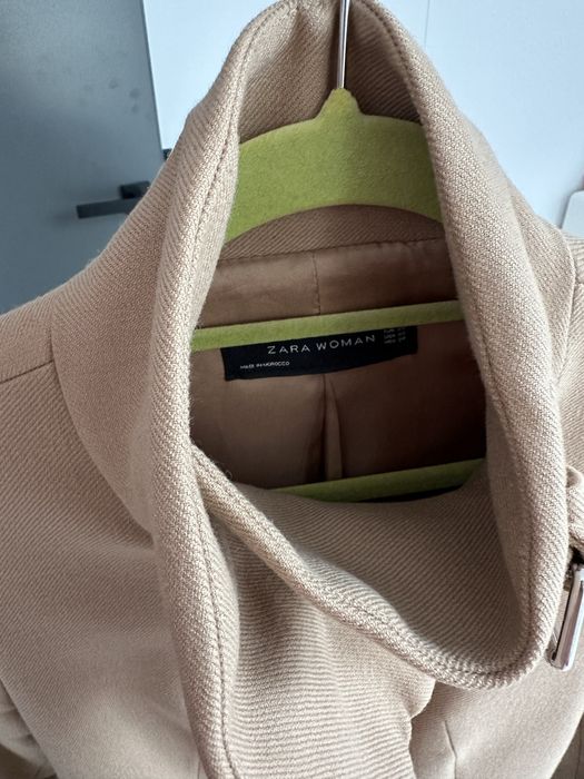 Płaszcz Zara r.xs 100%wełna beżowy