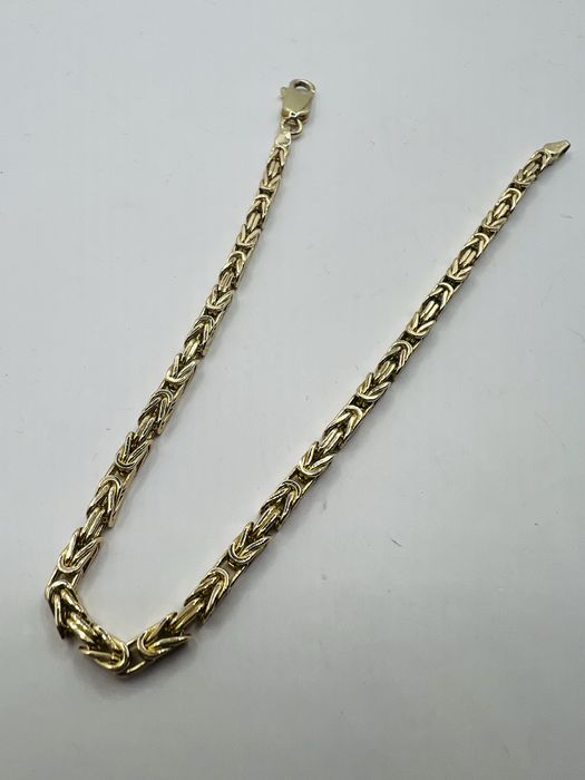 Złota bransoletka splot królewski pr. 585