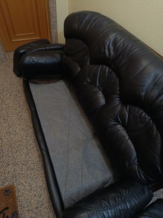 Sofá-cama em pele 3 lugares