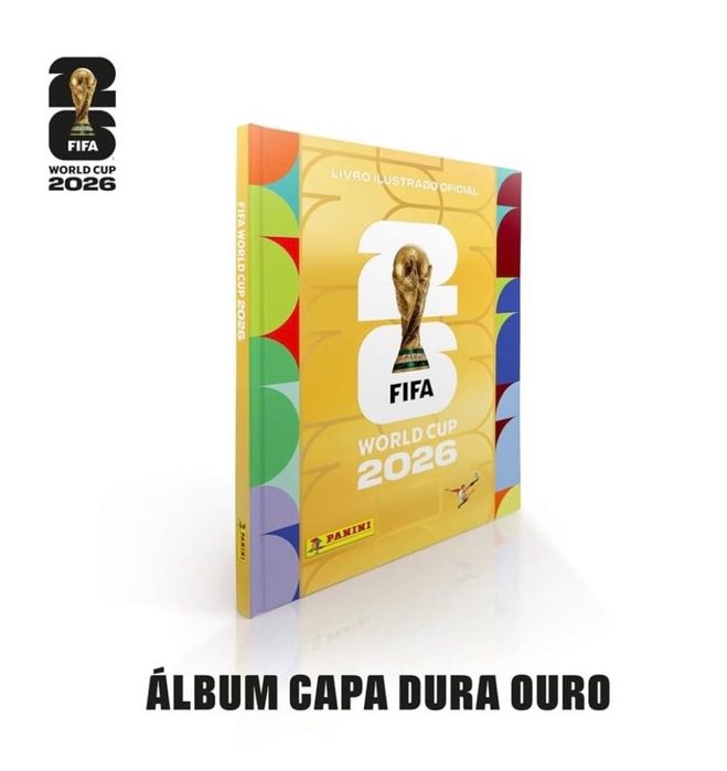Caderneta álbum copa mundial 2026 dourada