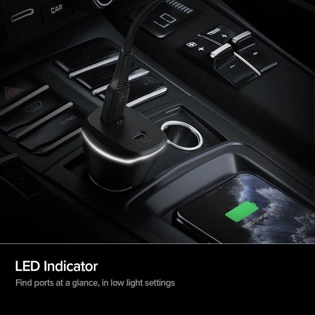 Автомобільна зарядка Spigen PowerArc PC1800 30W USB-C PD + USB-A QC 3.0