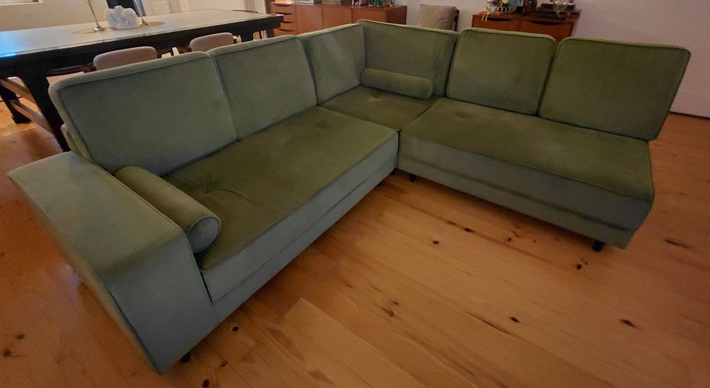 Sofá de canto  - Veludo