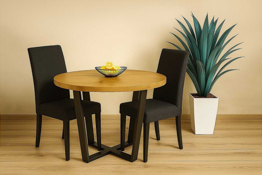 Stół Dębowy Okrągły LOFT, 100% Lite Drewno, Różne Wymiary, Rozkładany.