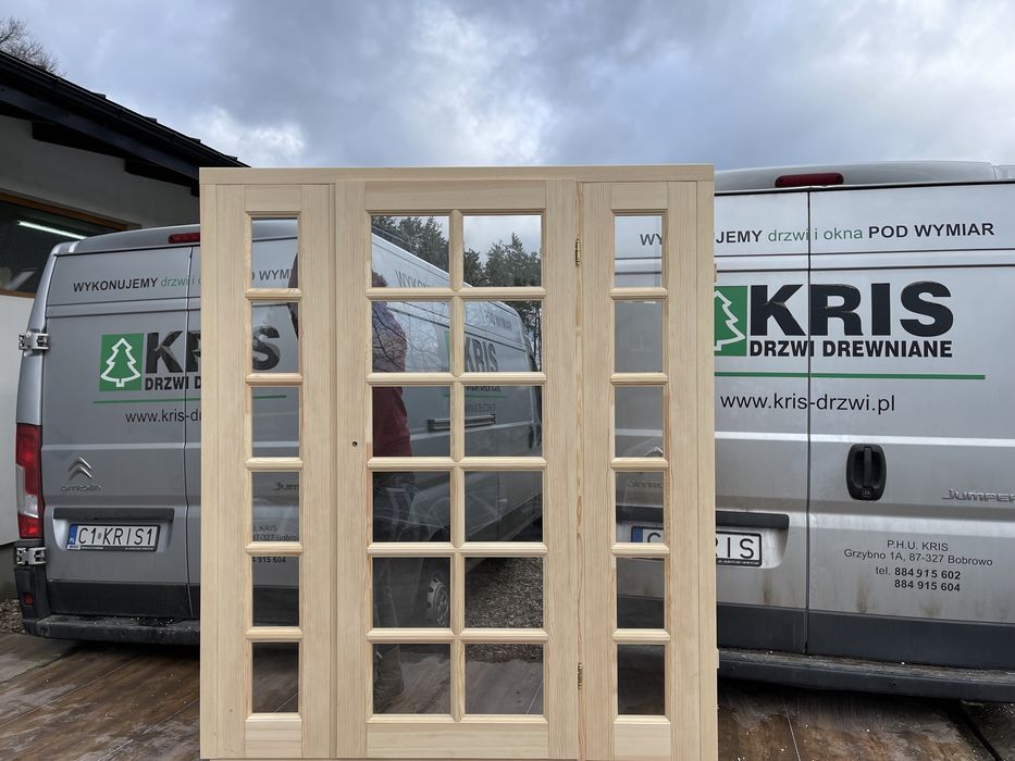 Drzwi zewnętrzne drewniene z doświetlami NA KAŻDY WYMIAR CAŁA POLSKA