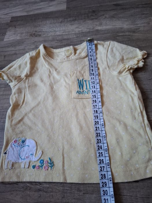 3 bluzki na krótki rękaw dla dziewczynki 62 cm