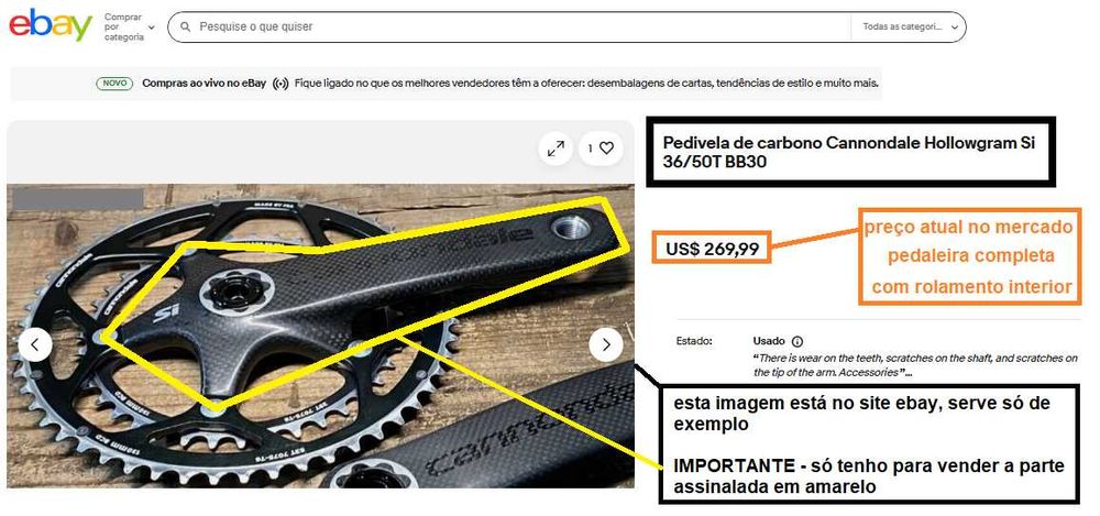 manete hidráulica Shimano + pedivela Cannondale