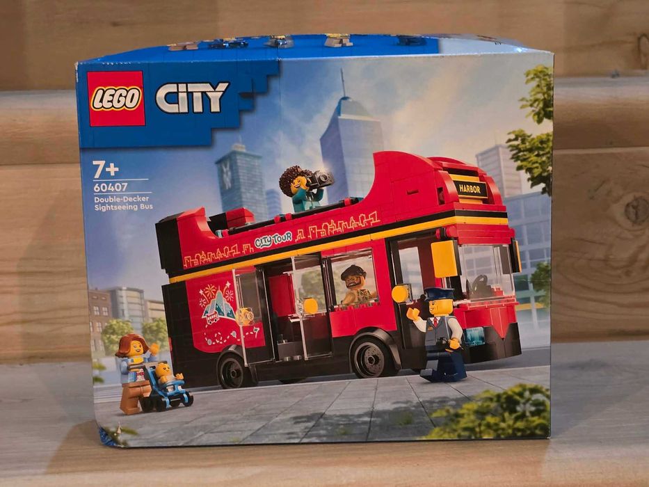 zestaw to LEGO City 60407 Czerwony, piętrowy autokar.