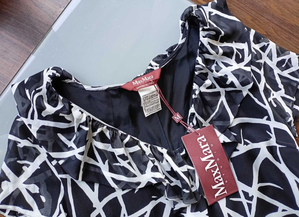 Max Mara jedwabna sukienka we wzory 42 NOWA