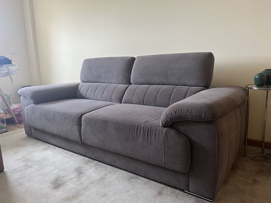 Sofá de 3 lugares Cinzento