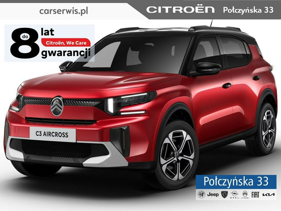Citroën C3 Aircross 145 KM Hybrid| wersja Max |Elixir Red| 8 lat gwarancji