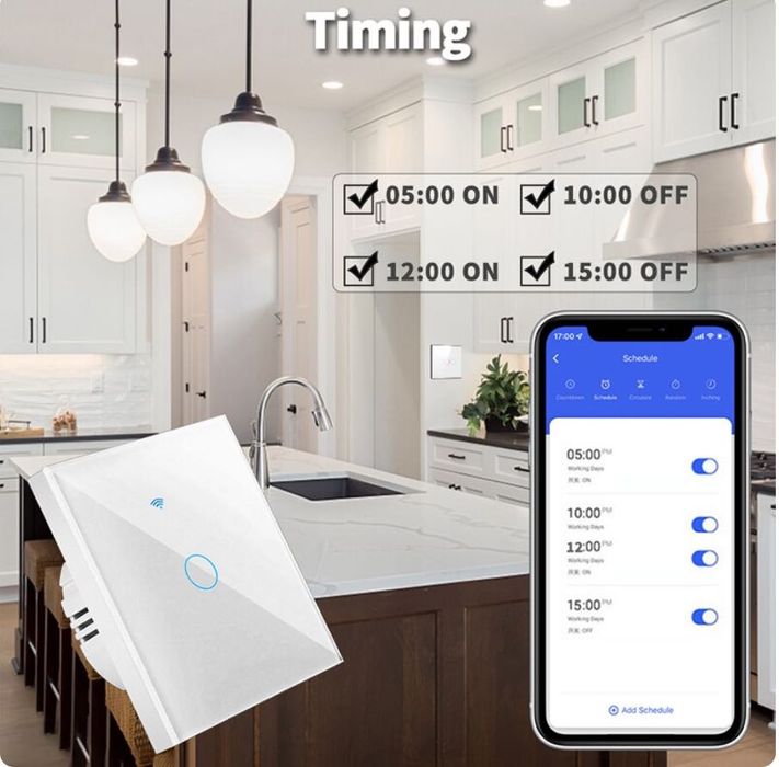 Tuya WiFi Interruptor Inteligente Funciona com Alexa - 1 Gang