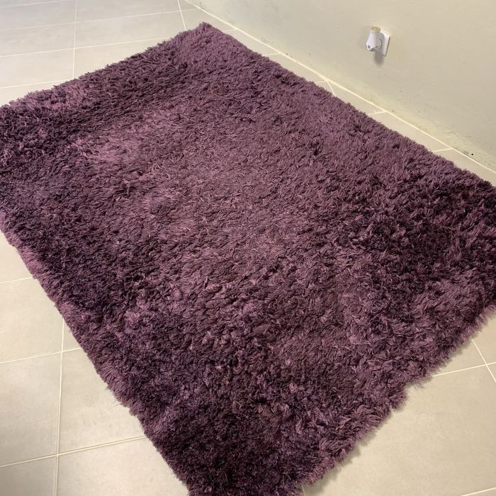 Taoete roxo lilás pelo longo quarto ou sala 1,4x2m